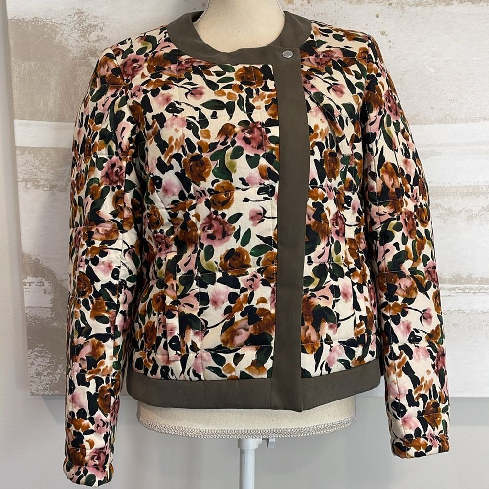 Something Navy Floral Asymmetrical Jacket
